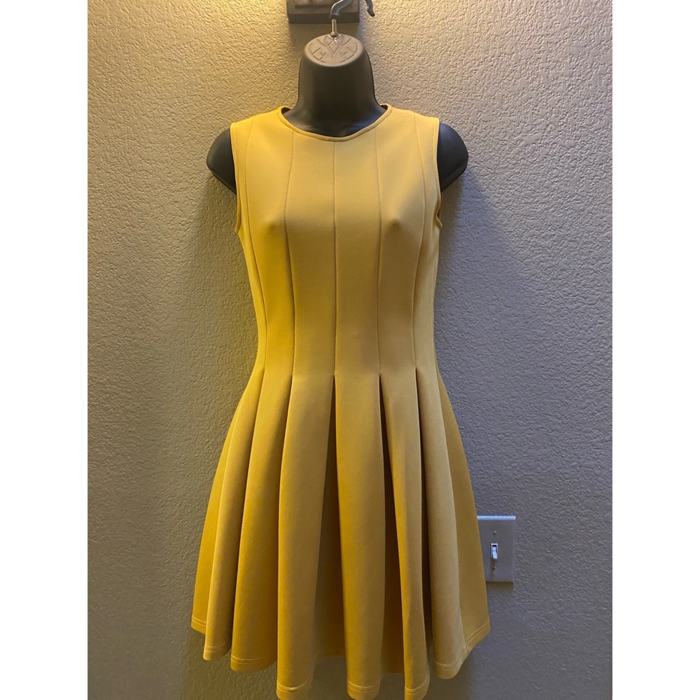 Mustard a line short dress